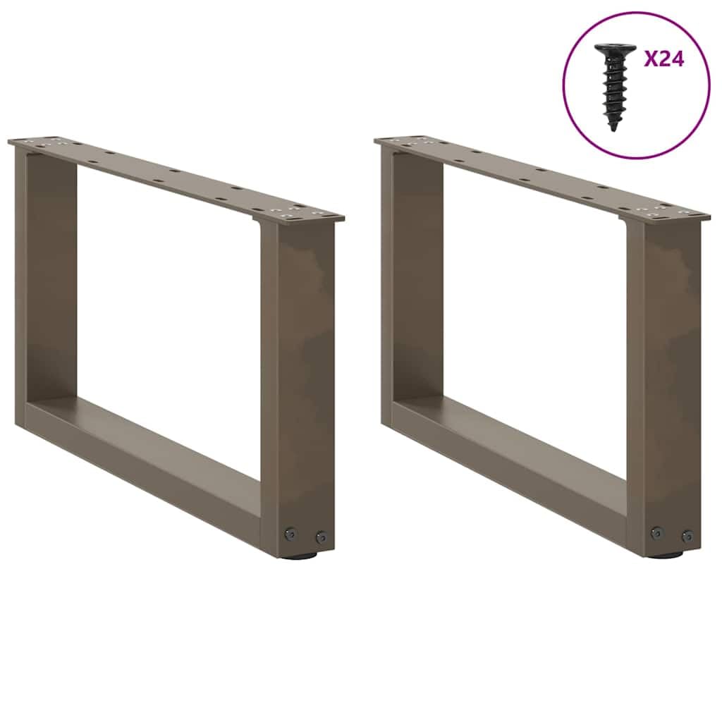 Gambe per tavolino da salotto a forma di U, in acciaio, 2 pezzi, 60 x