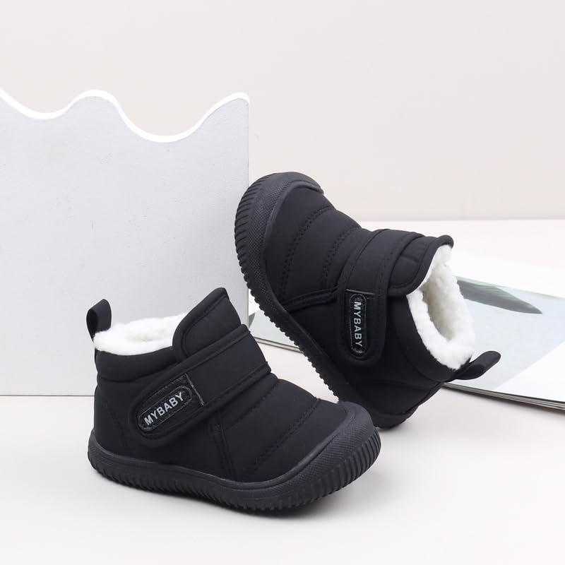 Baby Winter Snow Boots for Toddlers 1-3 Years Anti-Slip Outdoor Booties with Plush Faux Fur Lining, Lightweight & Warm for Boys & Girls2