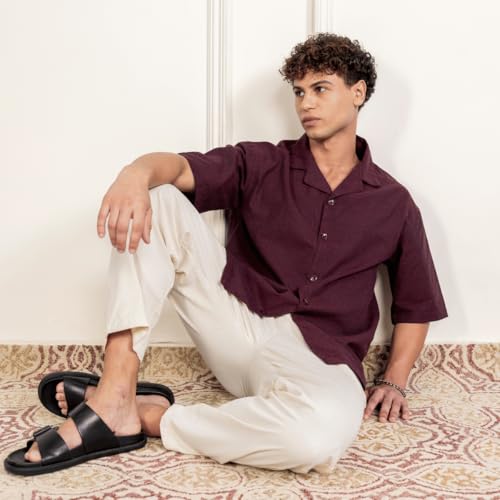 Image of Aatman Men's Half Sleeve | Casual | Box Fit | Cuban Collar Shirt