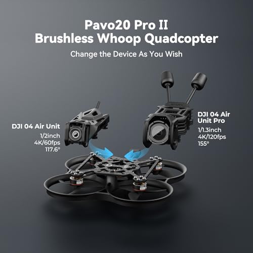 Image of BETAFPV Pavo20 Pro II Brushless Whoop Quadcopter Compatible for O4 /O4 Air Unit Pro, with HD VTX Bracket, F4 2-3S 20A AIO FC, LAVA 1104 7200KV Brushless Motors, COB LED Strip for FPV Freestyle Shooting