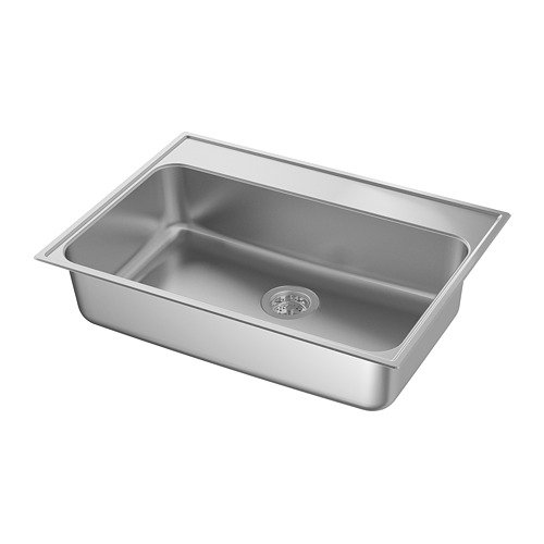 コンパクトホワイトシンク ステンレスボウル付き Amazon | BOHOLMEN はめ込み式シンク 1ボウル, ステンレススチール