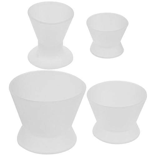 Healifty Tazón de silicona para mezclar de goma de laboratorio, taza oral práctica de coagulación de 2.12 x 2.12 x 1.25 pulgadas, blanco