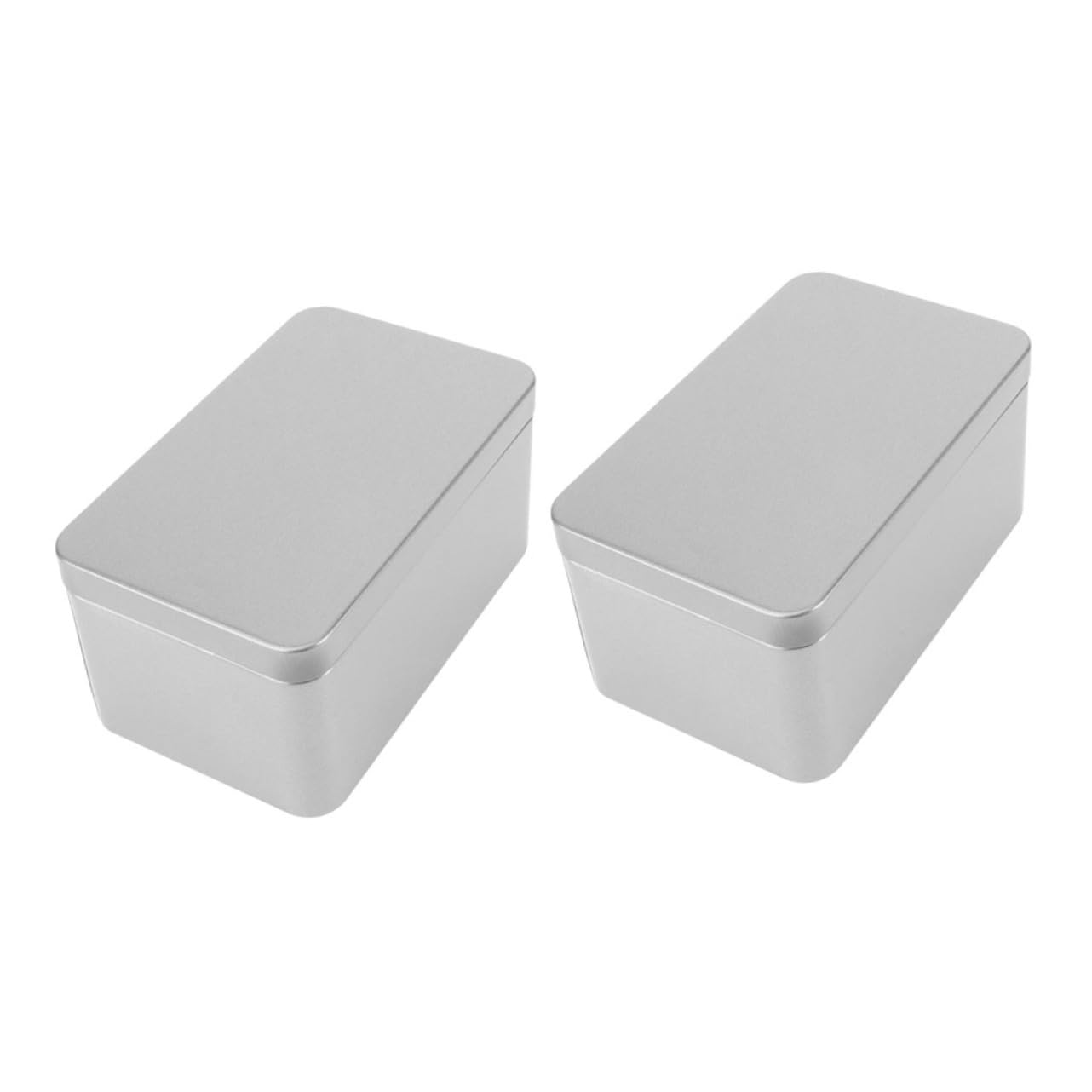 ABOOFAN 2Pcs Rectangular Tinplate Tea Leaf Storage Box Dustproof Tea Organizer for Household present Packaging Compact for Loose Tea Grains Nuts More