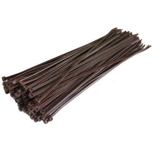 All Trade Direct Marron 200u00a0x Attaches de câble 140u00a0mm x 3,6u00a0mm Zip Tie bases toutes les tailles apparence