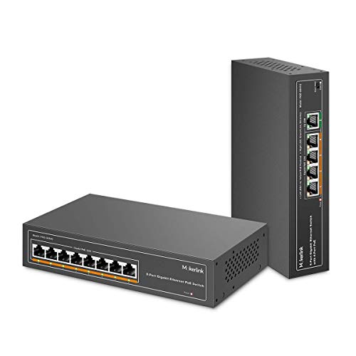 MokerLink Gigabit POE Switch, 5 Port and 8 Port PoE Switch, IEEE802.3af/at, Unmanaged Plug and Play, Sturdy Metal Fanless miniatura 1