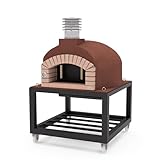 MOVELAR - Horno de Leña Exterior de Obra OLYMPUS MONS (Burdeos - 110 x 110 x 159 cm) - Horno de obra para exteriores con aislamiento en corcho y 3 mantas cerámicas - REF: M00572
