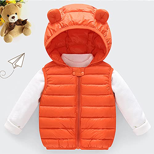 Image of AIWUHE Baby Boys Girls Hooded Puffer Vest Winter Lightweight Sleeveless Bear Ears Zipper Up Jacket Down Vest Coat Vests Kids