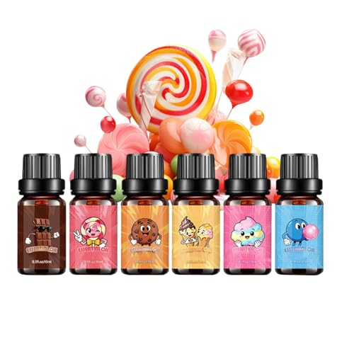 Juego de aceites aromáticos de caramelo: colección de fragancias de 6 piezas, aromaterapia para hacer velas, mezcla de esenciales de calidad, manta aromática de larga duración | Mujere