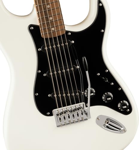 Image of Fender Squier Sonic Stratocaster - Arctic White Bundle with Mustang Micro Headphone Amplifier, Instrument Cable, Tuner, Strap, Picks, and Austin Bazaar Instructional DVD