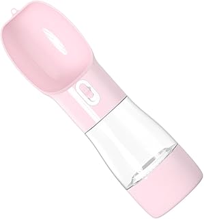 DECOMELODY Tragbarer Haustier Wasserspender mit Futterspender Auslaufsicherer Hundewasserflasche und Futterbehälter Leichtes Reiseaccessoire für Hunde und Katzen product image