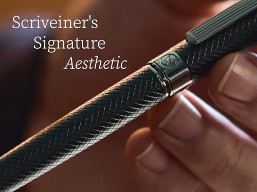 Image of Scriveiner All Black Ballpoint Pen -Stunning Luxury All Metal Matt Black Pen, Schmidt Black Refill, Best Gift Set for Men & Women, Professional Executive Office, Nice Fancy Designer Pens