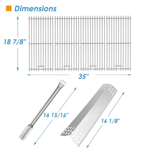Image of 740-0781 Grill Parts for KitchenAid 740-0781 750-0781 720-0856V 720-0856, Cooking Grate, Heat Plate & Burner Kit for Kitchenaid Grill Replacement Parts 740-0781 NEX13000399A0