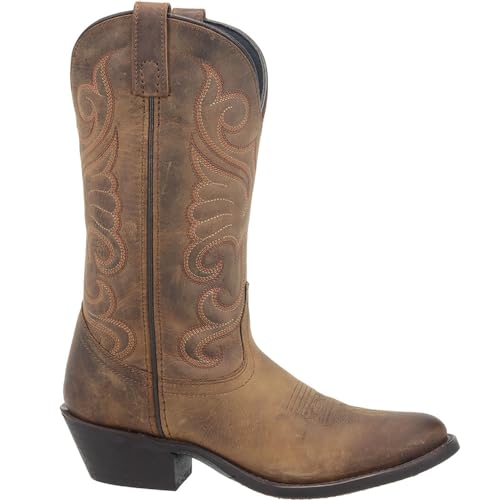 Laredo Womens Bridget Embroidered Round Toe Casual Boots Mid Calf Low Heel 1-2" - Brown - Size 6.5 B by Laredo - Used condition - US$56.61