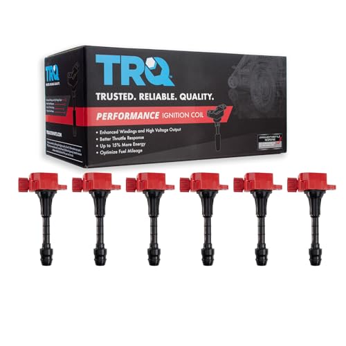 TRQ Ignition Coil Set 6 Piece High Temperature Epoxy Compatible with 2003-08 Infiniti FX35 03-07 G35 06-08 M35 03-06 Nissan 350Z