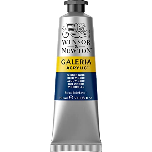 Image of Winsor & Newton Galeria Acrylic Colour - Tube of 60 ML - Winsor Blue (706) - Highly Pigmented Lightfast Artists' Acrylic Paints for Canvas, Wood, Fabric & Paper - More Colours Available