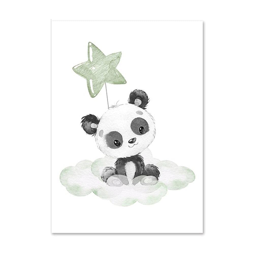 Plakat dla dziecka panda artystyczne wydruki księżyc gwiazdy ściana płótno obraz przedszkole plakaty kreskówki nadruk skandynawskie obrazy ścienne dekoracja pokoju dziecięcego 50 cm x 60 cm x 3 panele