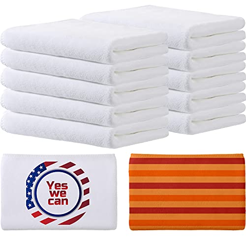 Sublimation Blank Towels Diy Microfiber Kitchen Towels 32X12 Inch White Thick Dish Drying Towel Tea Towel Absorbent Soft Polyester Towel For Sublimation Bathroom Kitchen Cleaning Supplies (10 Pieces) #TOP29