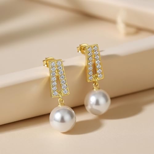 Image of ECLATS Pearl pendant earrings