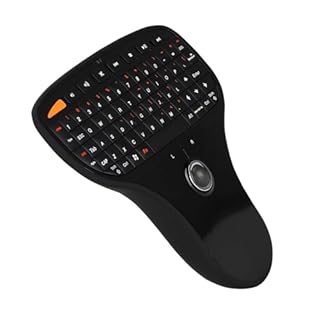 Dioche Tastiera e Mouse Wireless Tastiera con Trackball Plastica N5901 Tastiera QWERTY Trackball 2.4G Tastiera Multimediale USB Mini Wireless per Computer TV