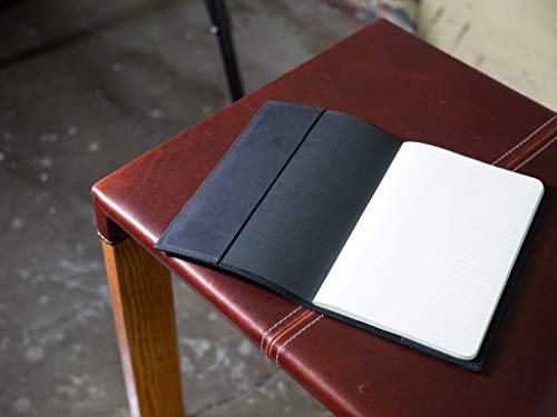 Carnet de notes rechargeable en cuir noir A5 avec pages lignées - 4