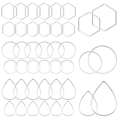 60PCS;Teardrop,Hexagon,Round;Silver