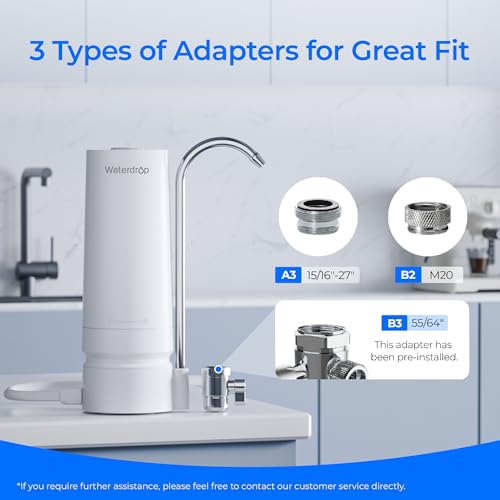Miniatura 8 de Waterdrop Wd-Ctf-05 Filtro De Agua Para Encimera, 4000 Galones Con Recordatorio De Vida Del Filtro, Reduce Los Metales Pesados, El Mal Olor Y 99 De Cloro 1 Filtro Incluido