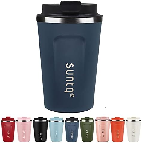 SUNTQ Reusable Coffee Cups Travel - Coffee Travel Mug with Leakproof Lid - Thermal Mug Insulated Cup - Stainless Steel Coffee Travel Cup - for Hot and Cold Drinks, 18oz/510ml, Army Green