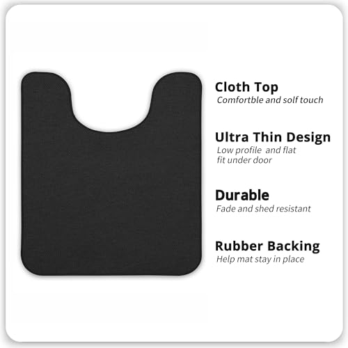 Image of Bosap Toilet Rugs U Shaped Bathroom Rug,Machine Washable Non Slip Quick Dry Super Absorbent Ultra Thin Toilet Mats for Bathroom Toilet.Black,1'8 inchx2'(20x24inch)
