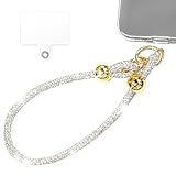 CCSmall Luxury Diamond Phone Wrist Strap, Detachable Lanyard Hands-Free Anti Theft Phone Charm for Women Girl with Full Rhinestone Bling Glitter Keychain for iPhone Samsung Xiaomi Moto HL Silver