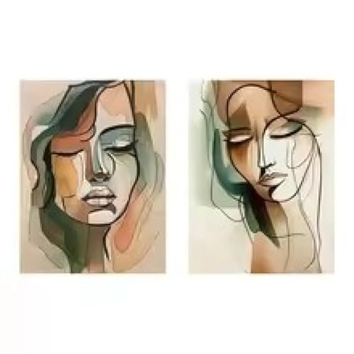 Peinture sur toile femme aquarelle pour apaiser l'esprit et decorer un mur nu