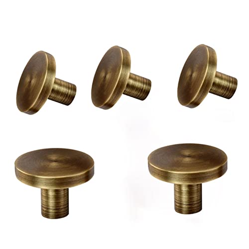 YXYOL Tiradores para Cajones,Pomo de Armario,Pomos Redondas,con Tornillos,de Latón,para Cajones Cocina Puertas,Cómodas(5 Piezas) Cover