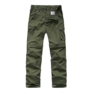 linlon Pants for Boys Scout Kids Hiking Convertible Zip Off Cargo Safari | Youth Girls Teen Outdoor Quick Dry UPF 50+ Lightweight Waterproof Fishing Hunting Camping Casual Clothes 5-18Y
