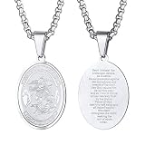 PROSTEEL Stainless Steel Saint Michael Necklace The Archangel Pendant Catholic Religious Jewelry Wom