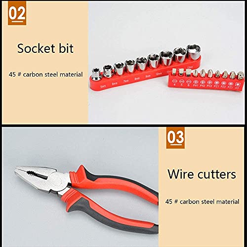 Kit de herramientas 95 piezas para reparación doméstica miniatura 4