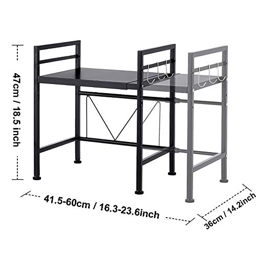 Support micro-ondes extensible 2 niveaux : optimisez votre cuisine avec 3 crochets - 3