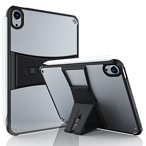 GFOX iPad Mini 6 Case, iPad Mini 6th Generation Case with Built-in Foldable Stand, iPad Mini 2021 Case with Shockproof Slim Stand Rugged TPU Back Shell, Scratch-resistant iPad Mini Case 6th Generation