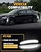 GSOWO 4 PCS LED Side Marker Light Kits for Chrysler 300 2015-2024, Full LED Strip White Front Rear Bumper Light, Smoked Lens Fender Sidemarker Lamps, OEM Replacement