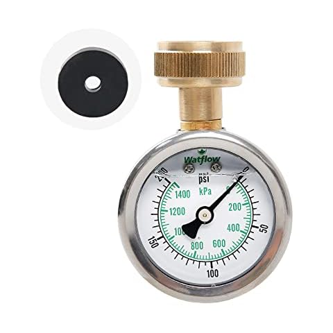 Watflow 2" Glycerin Filled Stainless Steel Water Pressure Test Gauge Cover
