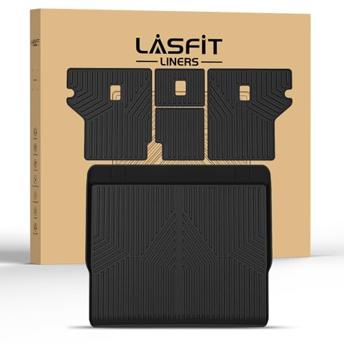 LASFIT Cargo Mat for Toyota 4Runner 2010-2024 (Only Fit 5-Seats) Back Seat Protector for 5th gen 4Runner Seater Accessories (Fit W/O Sliding Cargo Tray, Rear Backrest Mats+Rear Trunk Mat)