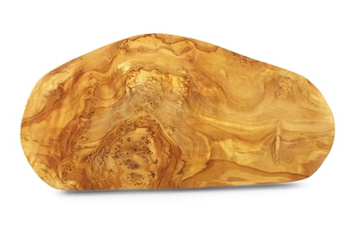 Thirteen Chefs Olive Wood Cheese Board 12 Inch Long - Beautiful Wooden Serving Board for Charcuterie, Snacks, Appetizers and Parties - Tramanto