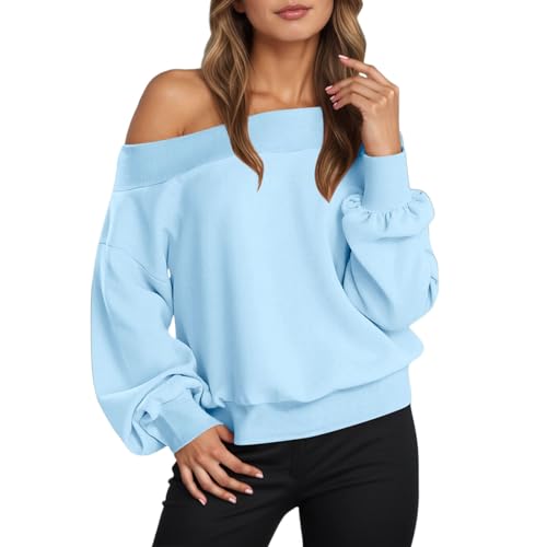 Sudadera de manga larga con hombros descubiertos y forro polar para ir cómoda y abrigada