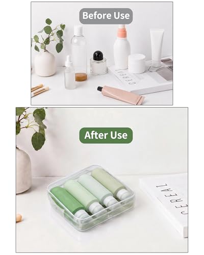 Image of Gemice Travel Bottles for Toiletries, Tsa Approved Travel 6oz Size Containers with Clear Bag, BPA Free Leak Proof Travel Tubs Refillable Liquid Travel Accessories for Cometic Shampoo Lotion