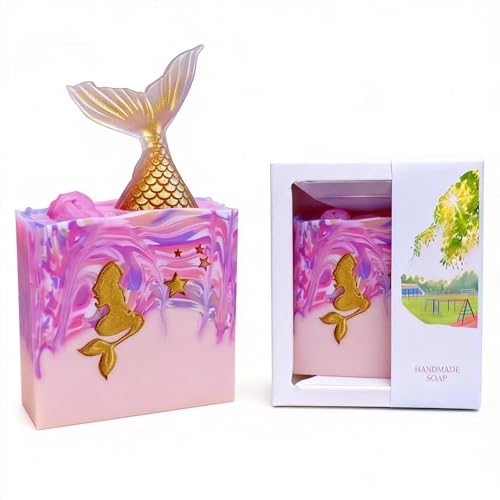 Image of Cute Mermaid Soap Handmade Natural Soap Gift Set Aromatherapy for Party Women