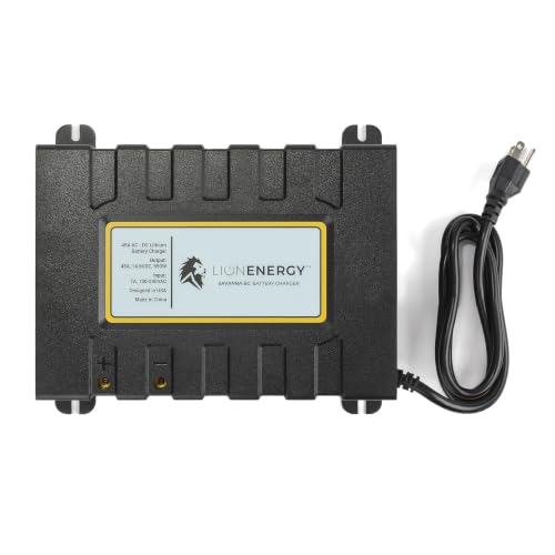 Savanna BC 45A Battery Charger, AC Wall Outlet to Charge 12v Lithium Battery, Lion Energy