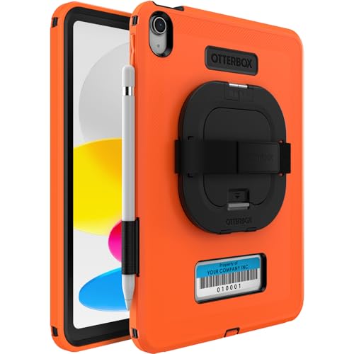 Image of OtterBox Defender for Business W /Kickstand /HANDSTRAP for iPad (A16) & iPad 10th Gen - HIGH Visibility (Orange),Rugged & Durable,screenless,Port Protection,Includes Shield-Stand (Non-Retail Packaging)
