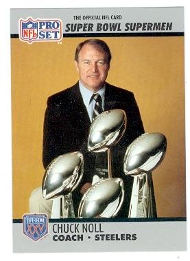 Chuck Noll football card (Pittsburgh Steelers) 1990 Pro Set #29 Super Bowl Super Men