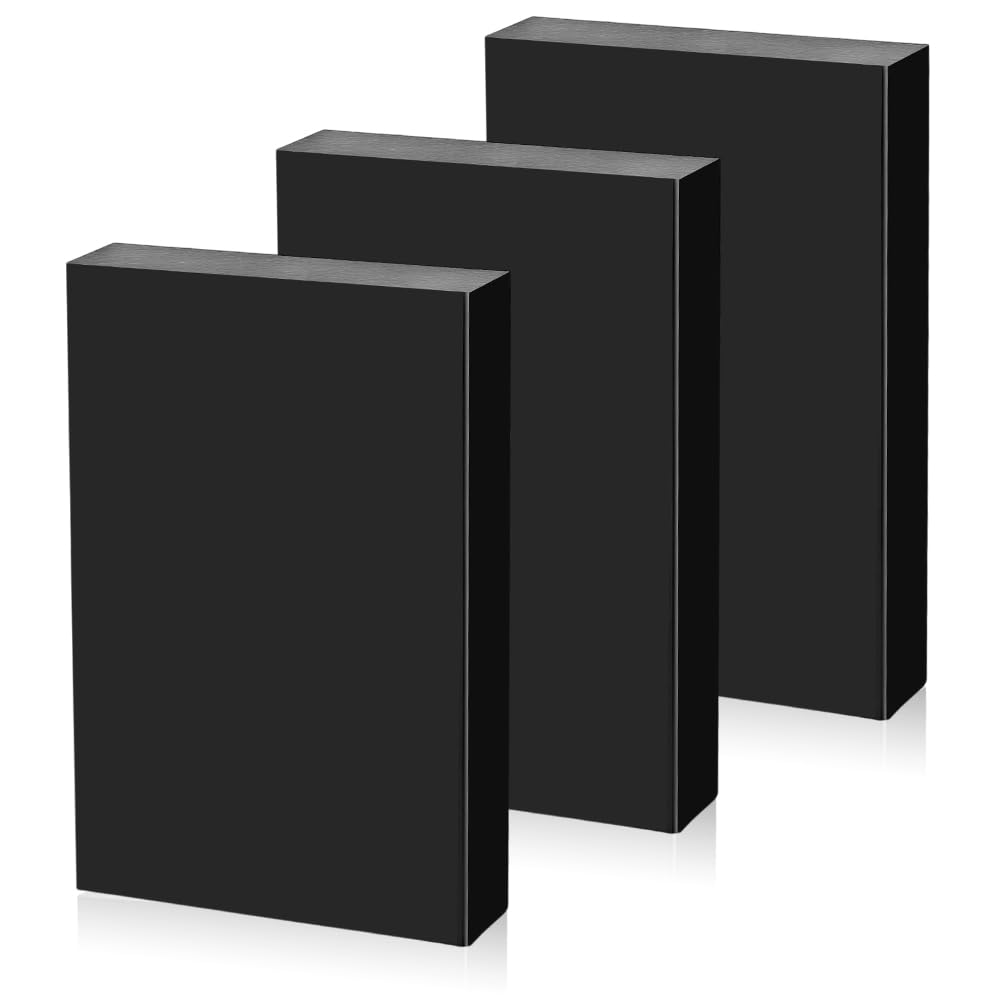 AHANDMAKER Lot de 3 blocs de taraudage en plastique HDPE noir haute densité pour travaux de bricolage et rénovation des sols, prototypage, projets de bricolage, 115 x 76 mm