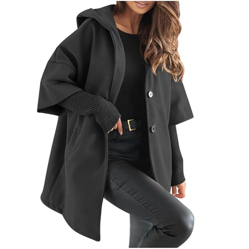 Hoods for Ladies Winter Fall Long Sleeve Neck Hooded Cardigan Plain Jacket Hoods Windbreaker Coat Women 20252