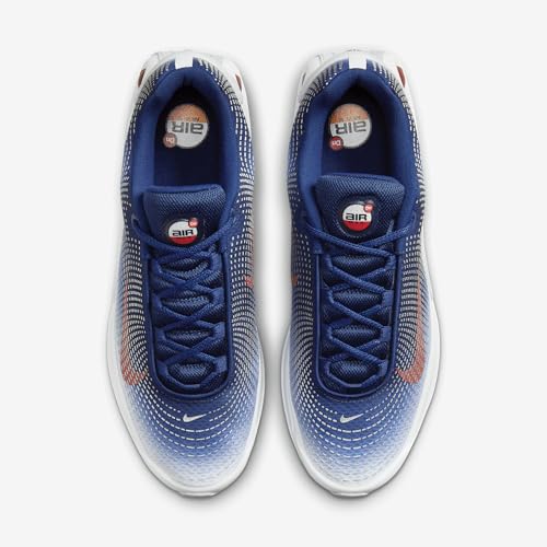 Nike Air Max Dn Men's Shoes (FV2250-100, White/Blue Void/Metallic Silver/Bright Crimson) Size 104