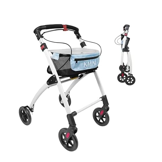 PEPE - Rollator, Rollator mit Sitz, Rollator Faltbar und Leicht, Rollatoren Leichtgewicht und Faltbar, Rollator Leicht Klappbar, Rollator Faltbar und mit Sitz, Höhenverstellbar. 2 KMINA PRO - Rollator Faltbar und Leicht, Rollator Schmal für Wohnung, Rollatoren für Innenbereich, Indoor Rollator Schmal, Rollator Leicht Klappbar, Leichtgewichtrollator, KMINA PRO Blau